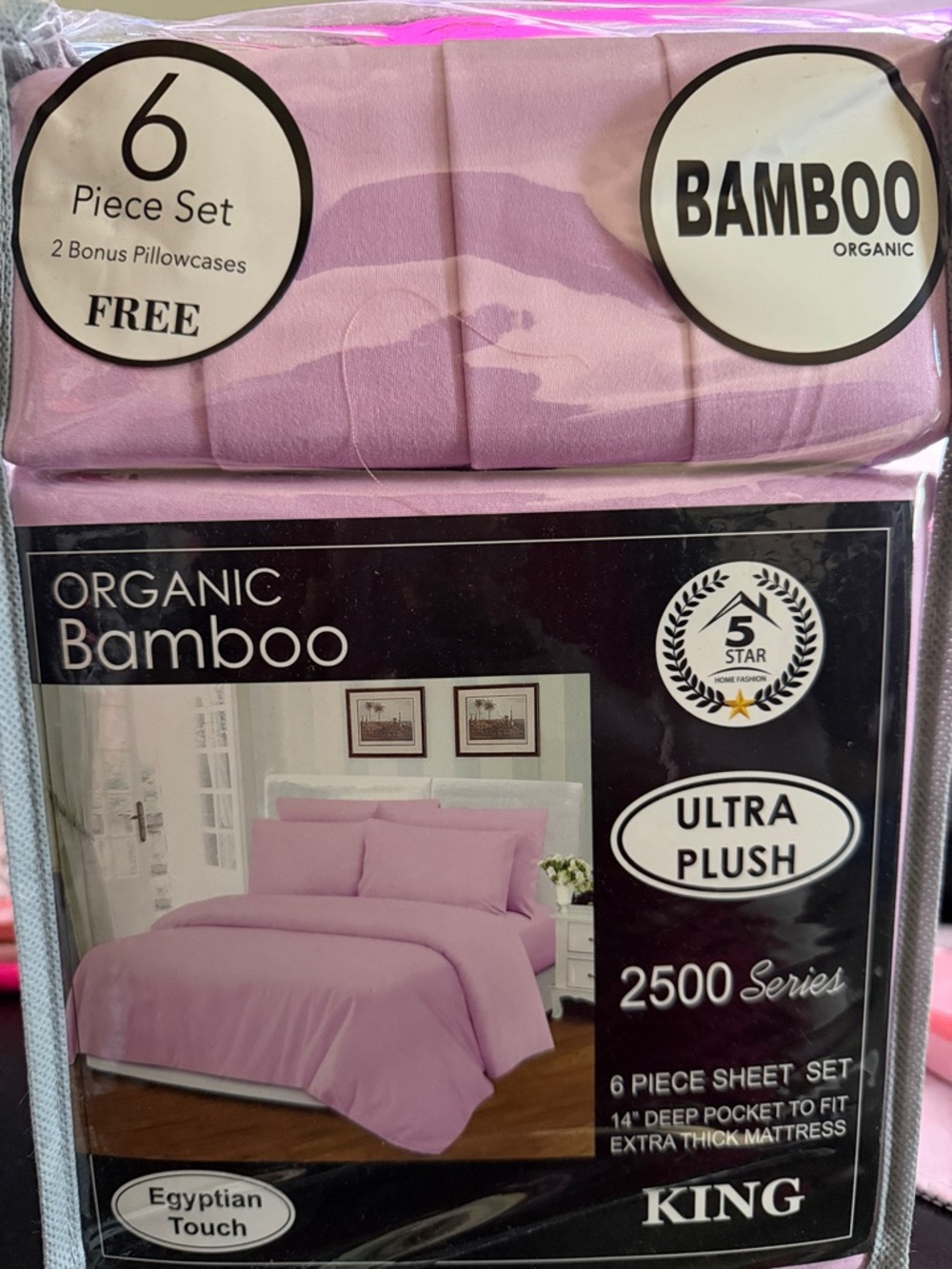 BAMBOO Organic Ultra Plush King Sheet Set - Lilac 27